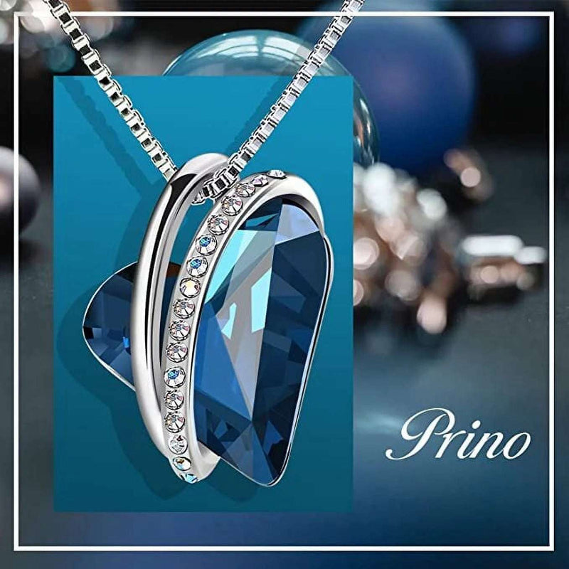 Birthstone Necklace for Women, Birthday Gifts for Women, Love Heart Crystal Necklace Jewelry Birthday Gifts for Her Women Mom Wife Girlfriend -Valentines Day Christmas Anniversary Gifts, Women Gifts - Puck's