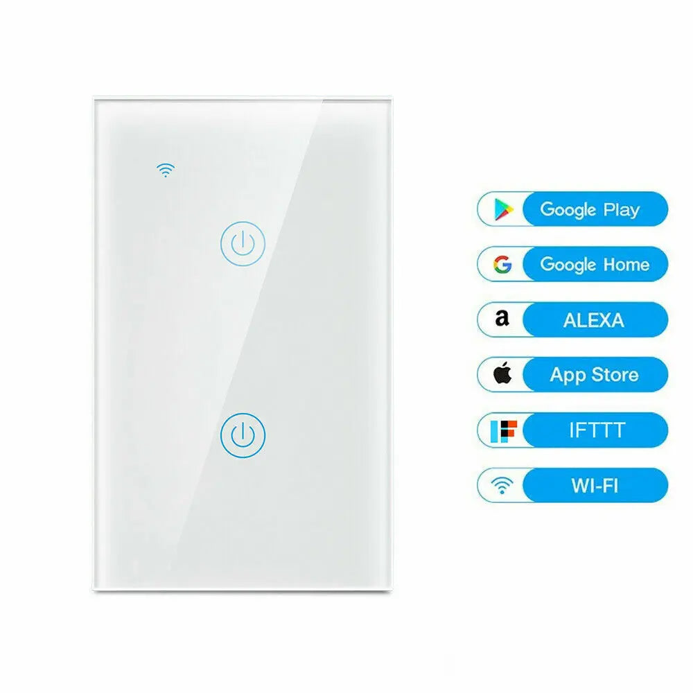 1/2/3/4 Gang WiFi Smart Wall Touch Light Switch Glass Panel For - Puck's