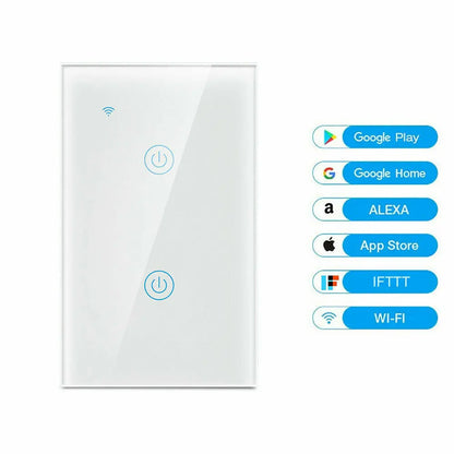1/2/3/4 Gang WiFi Smart Wall Touch Light Switch Glass Panel For - Puck's