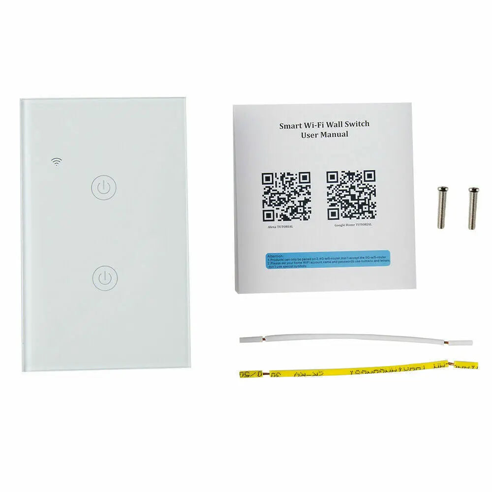 1/2/3/4 Gang WiFi Smart Wall Touch Light Switch Glass Panel For - Puck's