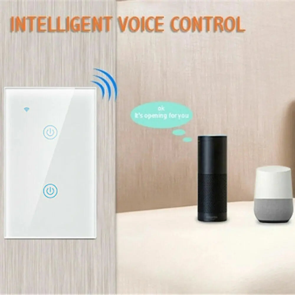 1/2/3/4 Gang WiFi Smart Wall Touch Light Switch Glass Panel For - Puck's