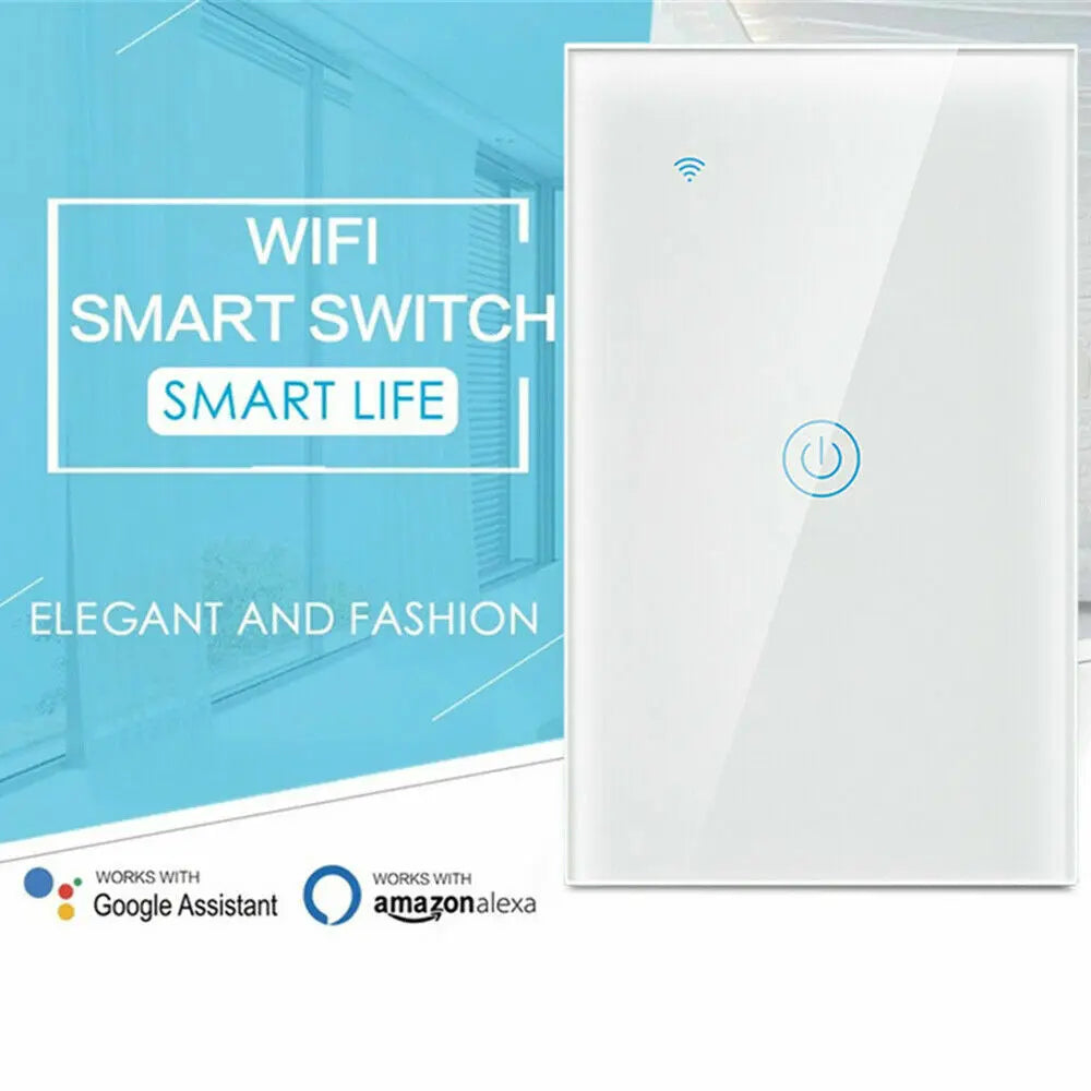 1/2/3/4 Gang WiFi Smart Wall Touch Light Switch Glass Panel For - Puck's