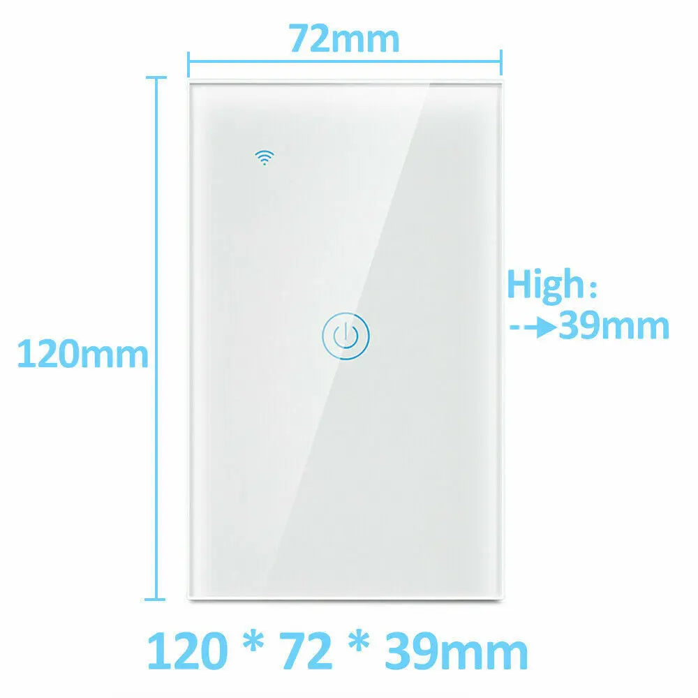 1/2/3/4 Gang WiFi Smart Wall Touch Light Switch Glass Panel For - Puck's