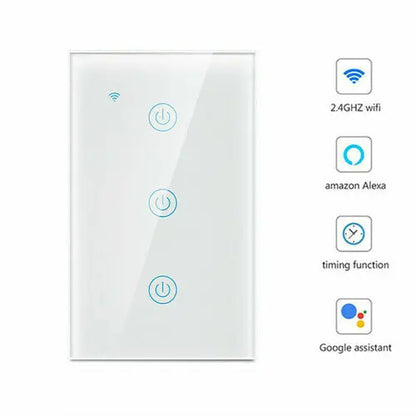 1/2/3/4 Gang WiFi Smart Wall Touch Light Switch Glass Panel For - Puck's