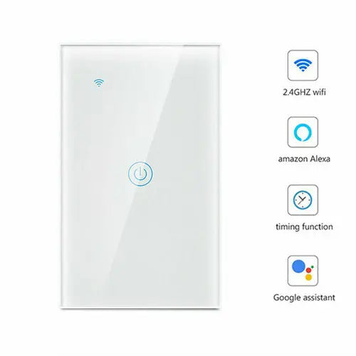 1/2/3/4 Gang WiFi Smart Wall Touch Light Switch Glass Panel For - Puck's