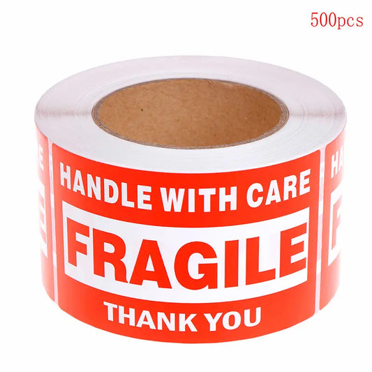 1 Roll/500pcs Fragile Warning Sticker Handle With - Puck's Puck's