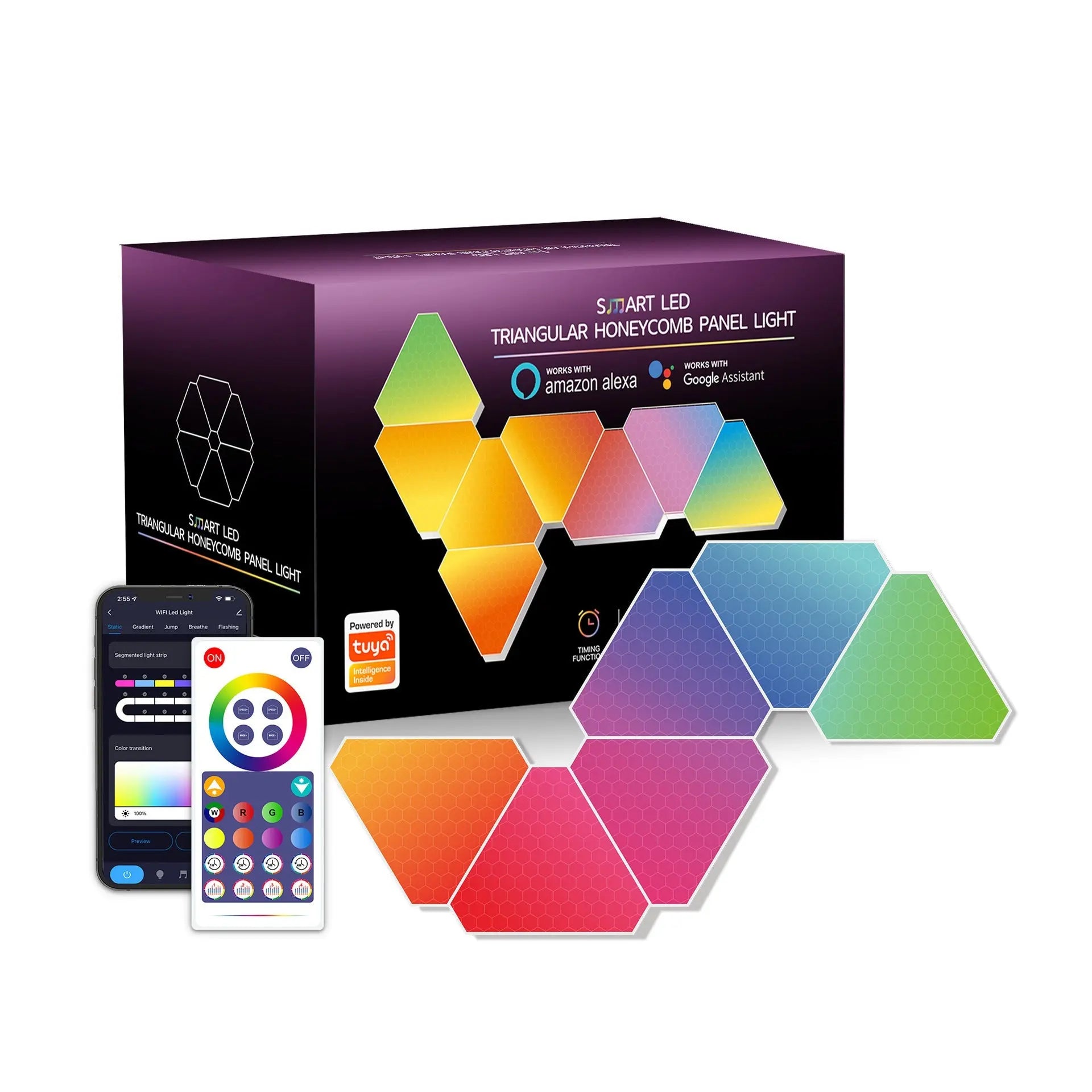 10-Pack Modular Triangle Smart Wall Light - Puck's