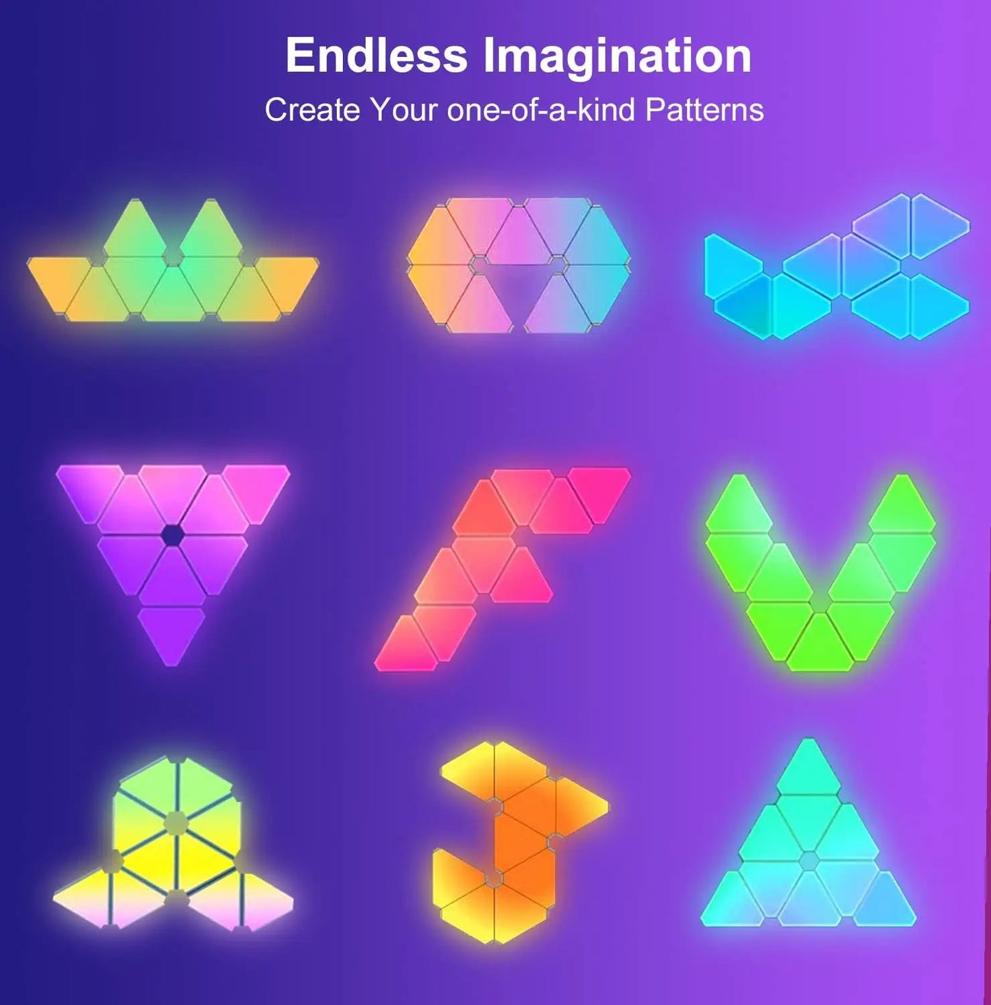10-Pack Modular Triangle Smart Wall Light - Puck's