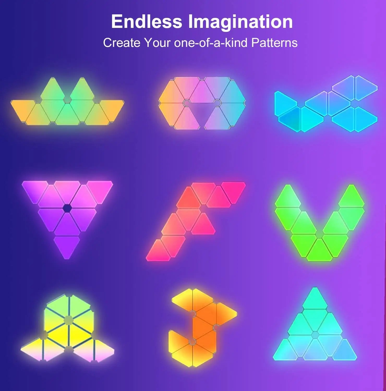 10-Pack Modular Triangle Smart Wall Light - Puck's