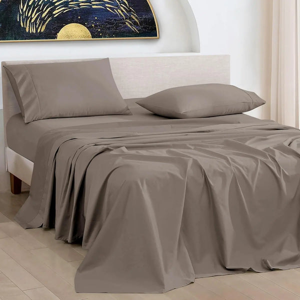 1000 Thread Count Egyptian Cotton Sheets California King Size, Long Staple Soft & Breathable, 4 Pc Bed Sheet Sets, Luxury Hotel Sateen Sheets Fits 16" Deep Pocket - Dark Grey - Puck's