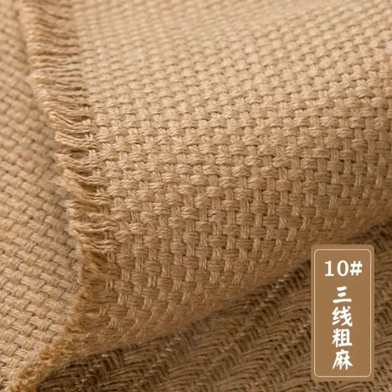 100X150Cm Natural Jute Burlap Fabric for Place Mats Bags Tablecloth Background Decoration Mesh Linen Textile Cloth - Puck's