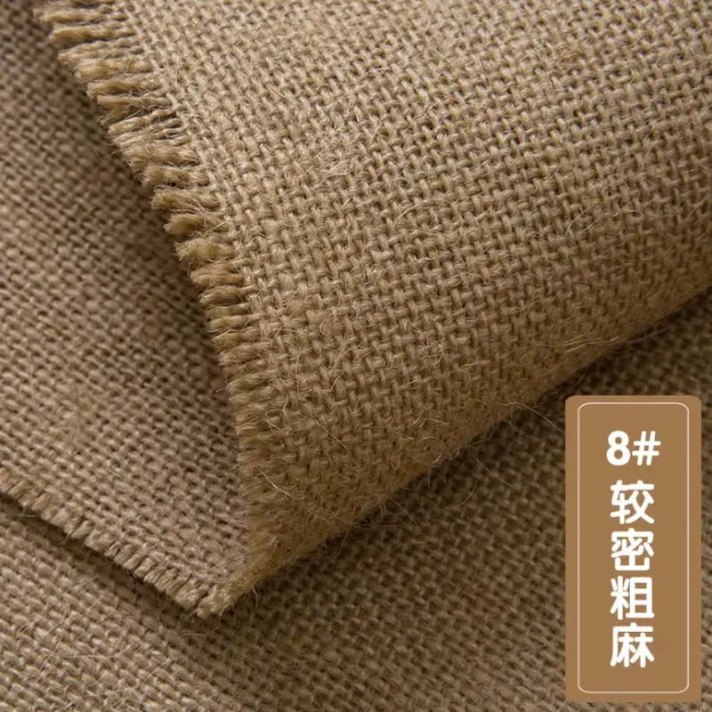 100X150Cm Natural Jute Burlap Fabric for Place Mats Bags Tablecloth Background Decoration Mesh Linen Textile Cloth - Puck's
