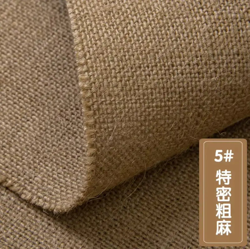 100X150Cm Natural Jute Burlap Fabric for Place Mats Bags Tablecloth Background Decoration Mesh Linen Textile Cloth - Puck's