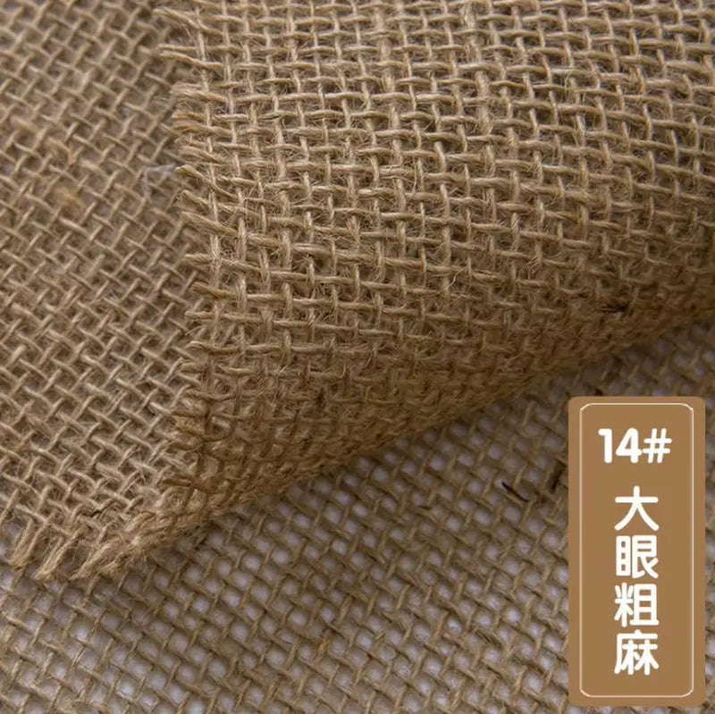 100X150Cm Natural Jute Burlap Fabric for Place Mats Bags Tablecloth Background Decoration Mesh Linen Textile Cloth - Puck's