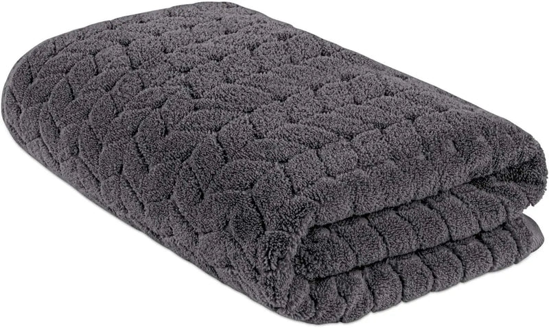 100% Turkish Cotton Jacquard Luxury Towel Set – Quick Dry Non-Gmo Ultra-Soft, Plush and Absorbent Luxury Durable Turkish Towels Set (Grey, 3 Pcs Towel Set) - Puck's
