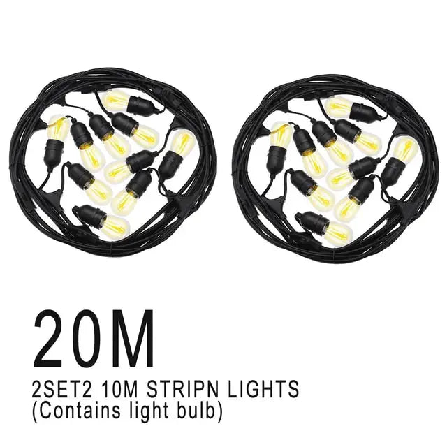10m 20m 30m Commercial Grade Waterproof Outdoor LED String Lights - Puck's