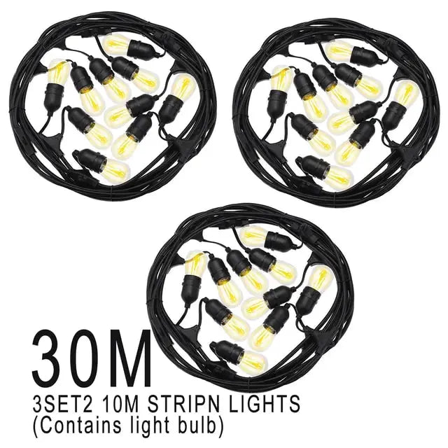 10m 20m 30m Commercial Grade Waterproof Outdoor LED String Lights - Puck's