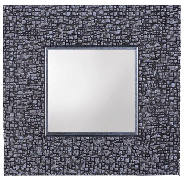 11.25 X 11.25 Inches Set of 4 Accent Wall Mirrors Silver Grey Mosaic Wall Decor - Puck's