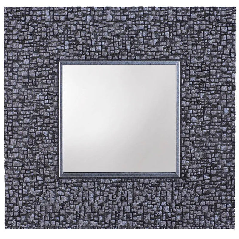11.25 X 11.25 Inches Set of 4 Accent Wall Mirrors Silver Grey Mosaic Wall Decor - Puck's