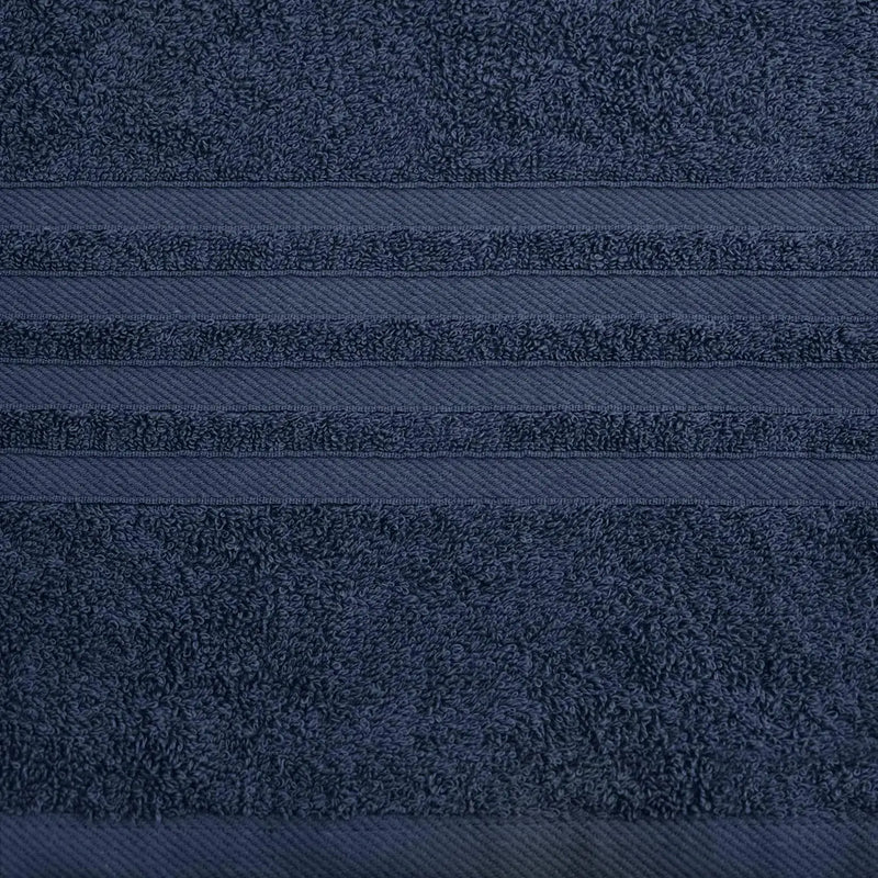 12 Pcs Bath Towel Set for Bathroom Wealuxe Collection 100% Cotton Soft Navy Blue - Puck's