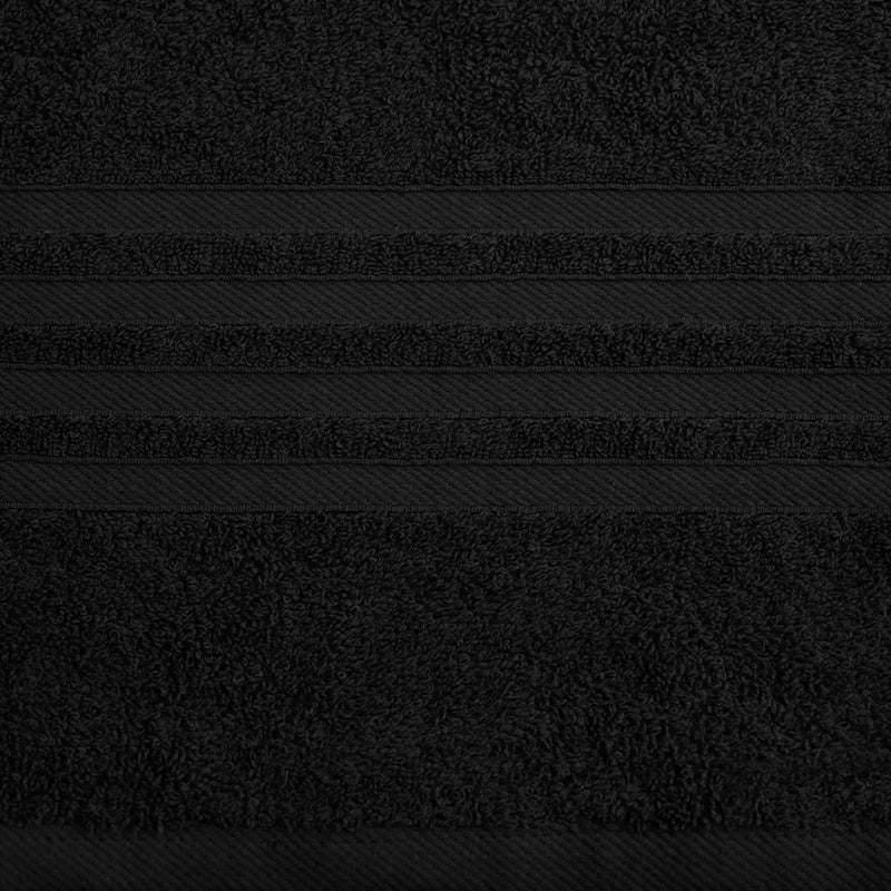 12 Pcs Bath Towel Set for Bathroom Wealuxe Collection Black 100% Cotton Soft - Puck's