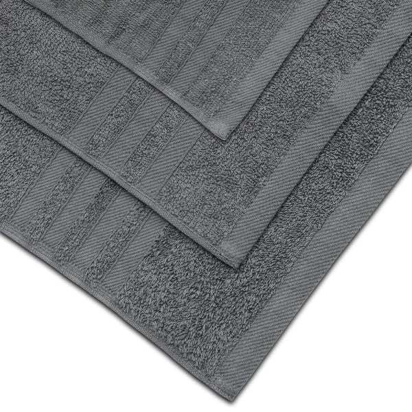 12 Pcs Set Bath Hand Towels 100% Cotton Soft  Plush Highly Absorbent Quick Gray - Puck's