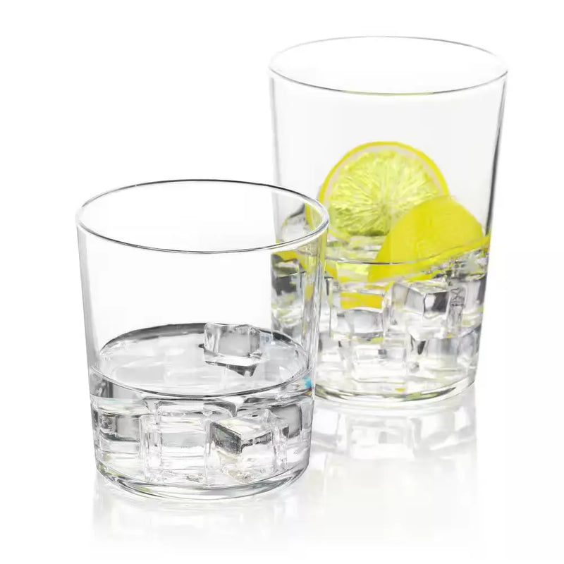 12-Piece Bowey Double Old Fashion and Highball Glassware Set - Puck's