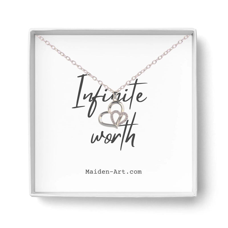 Eternity Necklace Love Heart Pave Necklace - Puck's