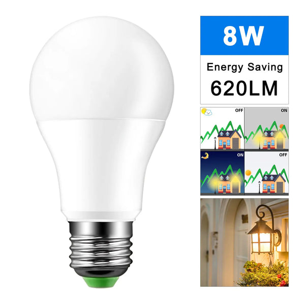 12W 8LED E27 Ball Bulb Auto Sensor Warm White - Puck's
