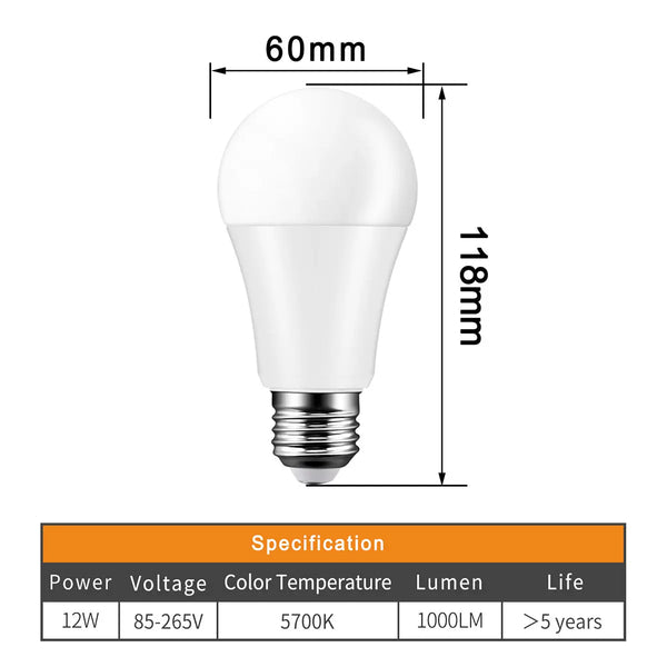 12W E27 Ball Bulb Auto Sensor Light for Garden - Puck's