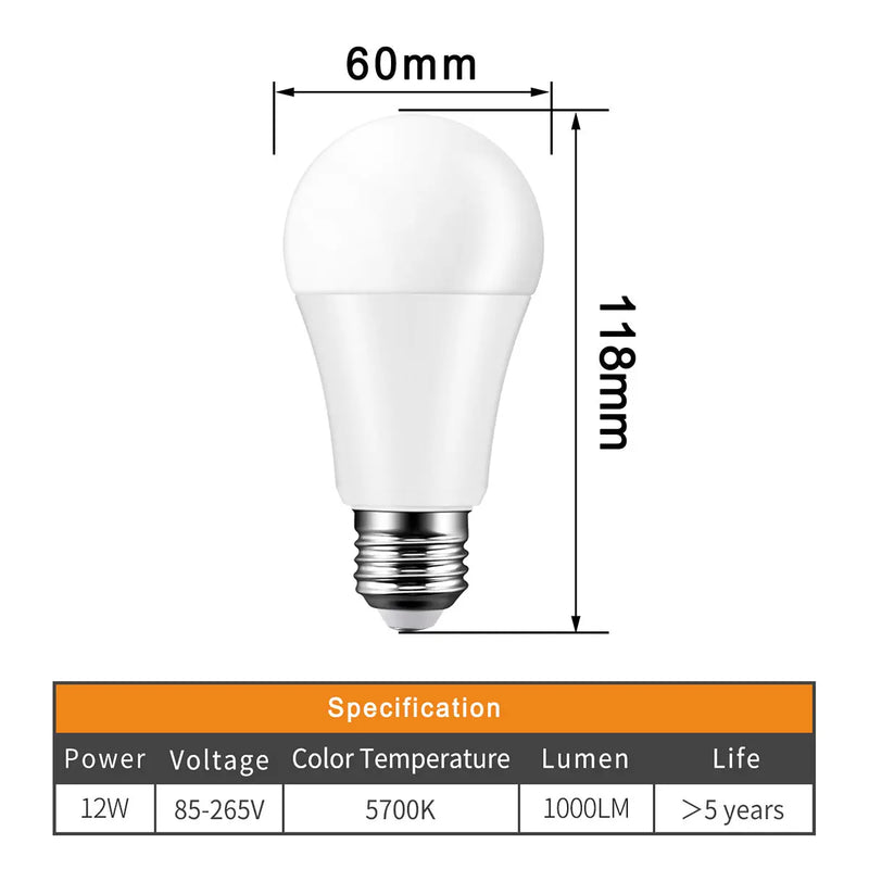 12W E27 Ball Bulb Auto Sensor Light for Garden - Puck's