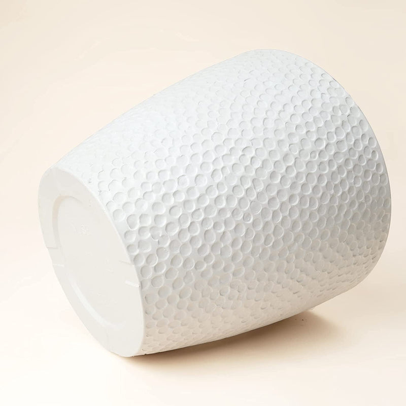 Outdoor Indoor Tree Planters,14 Inch Large Planter Flower Pots,Modern Decorative White Planter Pot for House Plants,Honeycomb - Puck's