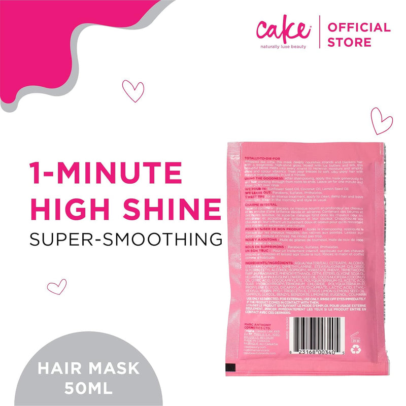 the Top Coat One Minute High Shine Hair Mask, 1.69 Ounce - Puck's