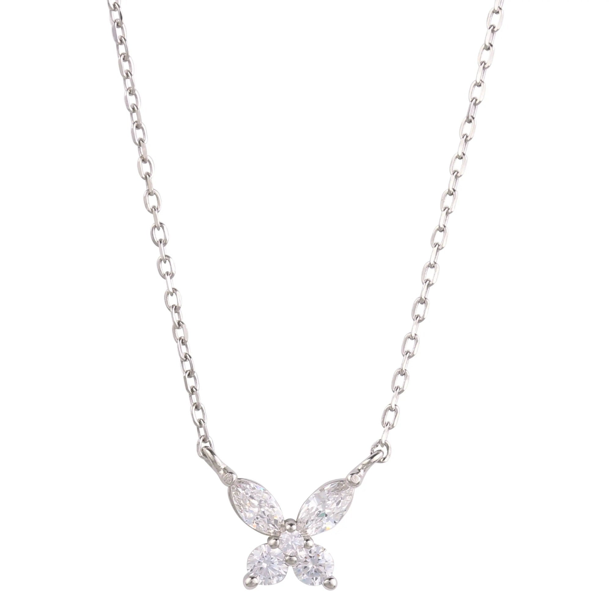 925 Sterling Silver Butterfly Pendant Necklace - Puck's