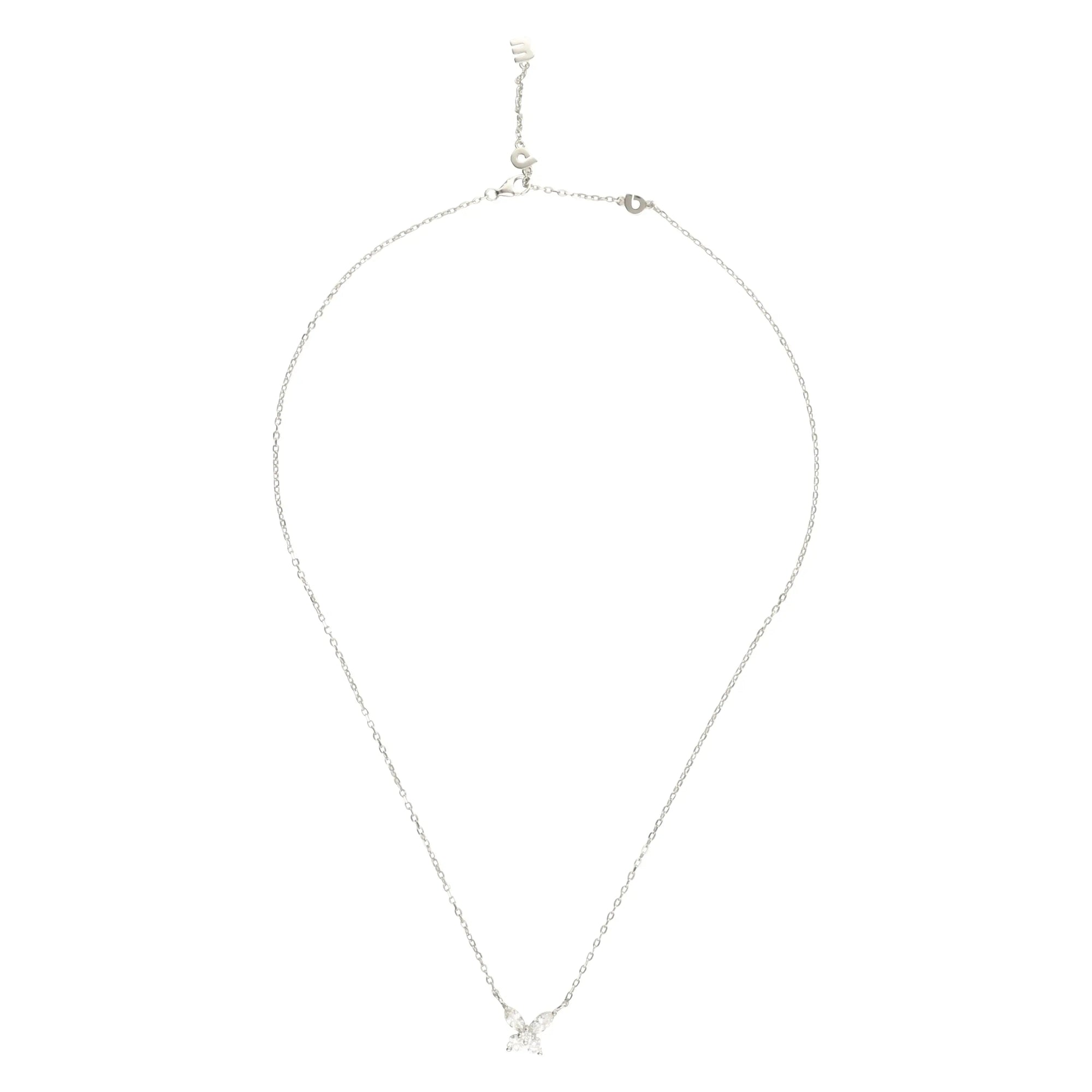 925 Sterling Silver Butterfly Pendant Necklace - Puck's