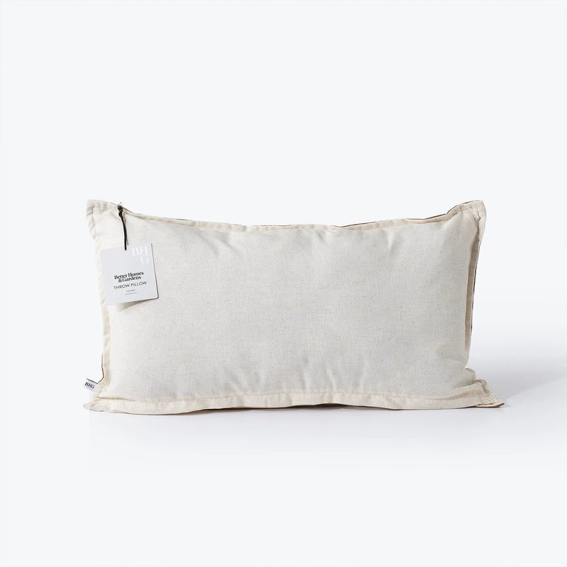 14" X 24" Beige Vegan Leather Decorative Pillow - Puck's