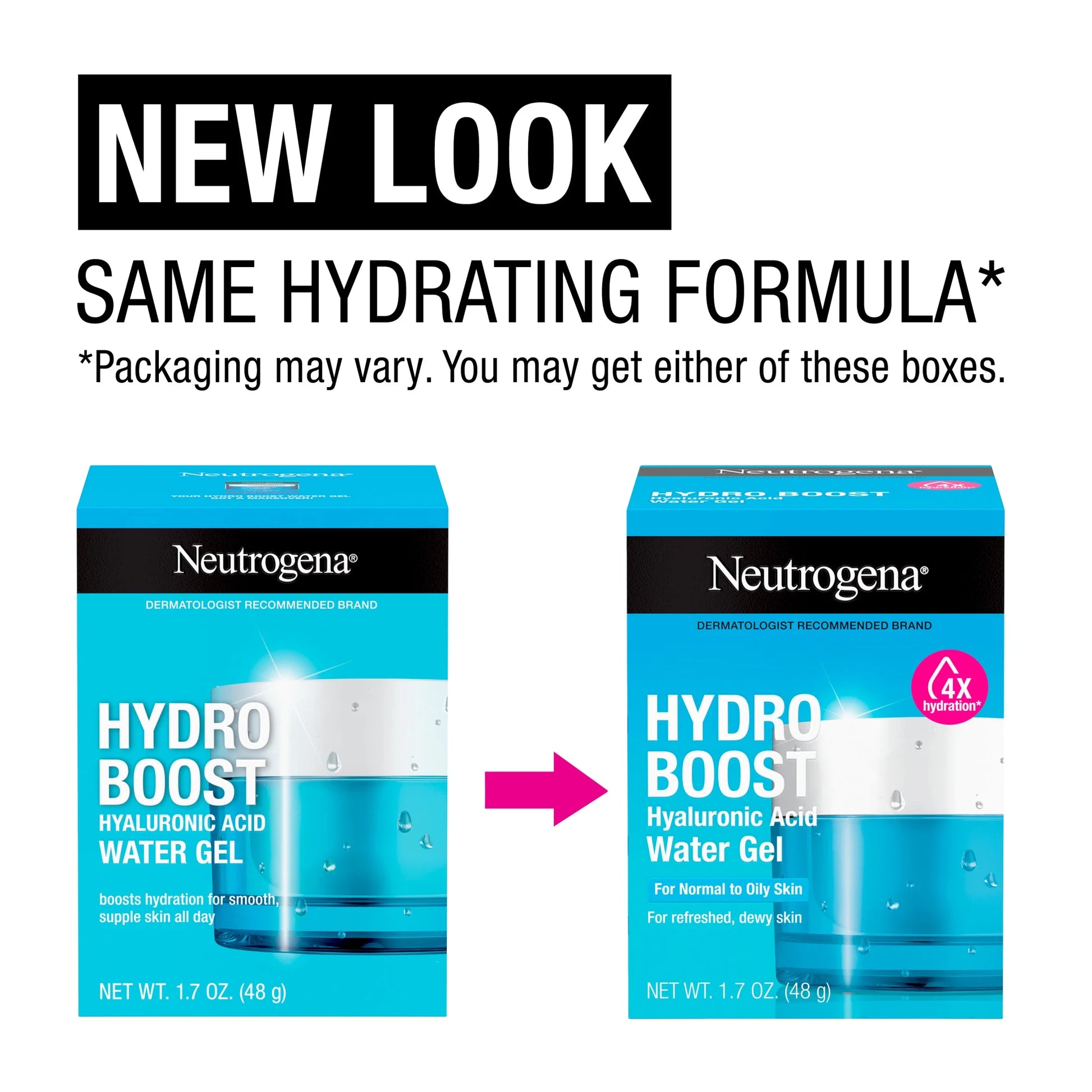 (2 Pack)  Hydro Boost Water Gel Face Moisturizer Lotion with Hyaluronic Acid, 1.7 Oz - Puck's