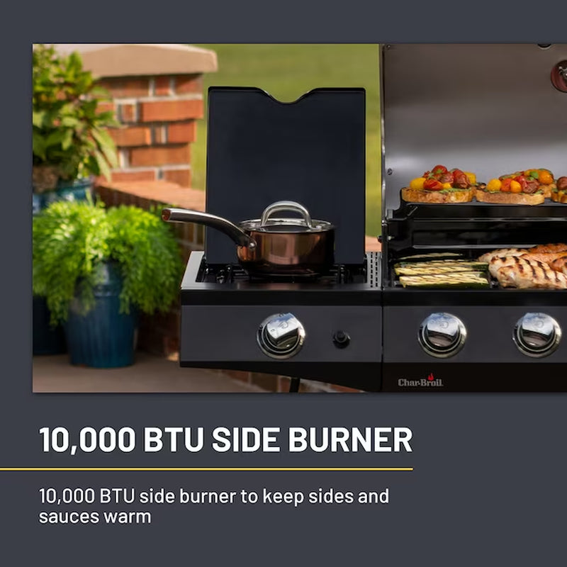 Performance Series Silver 4-Burner Liquid Propane Gas Grill with 1 Side Burner - Puck's