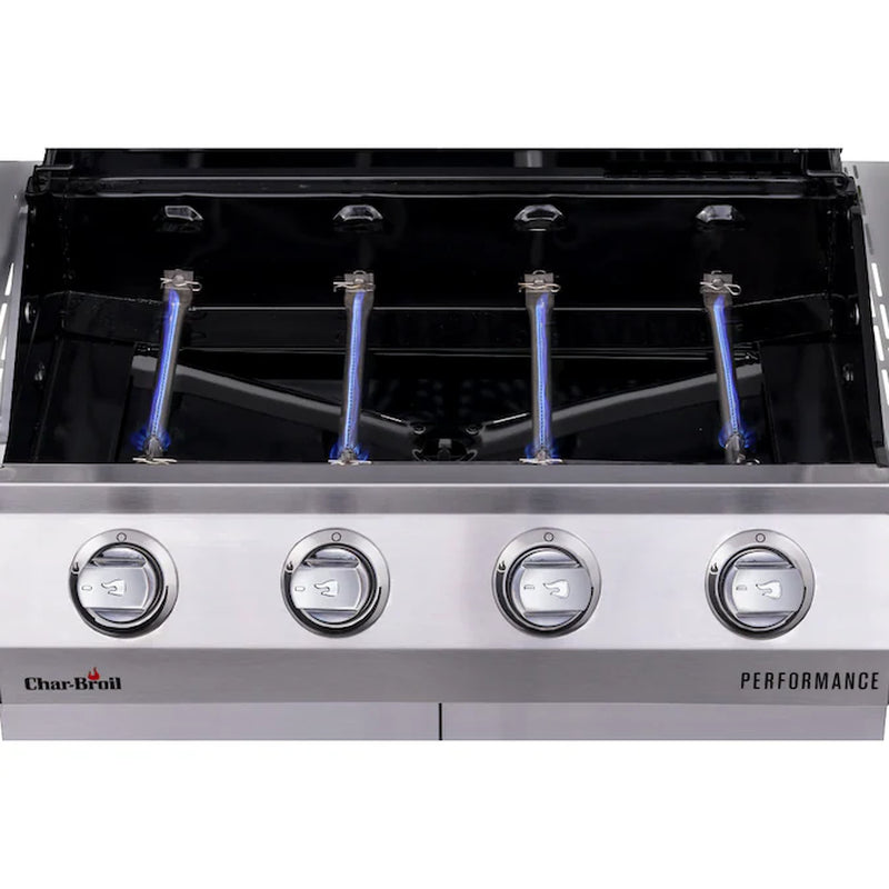 Performance Series Silver 4-Burner Liquid Propane Gas Grill with 1 Side Burner - Puck's