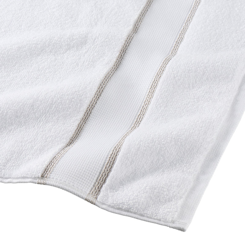 6-Piece Egyptian Cotton Striped Bath Coordinate Towel Set, Birchwood - Puck's