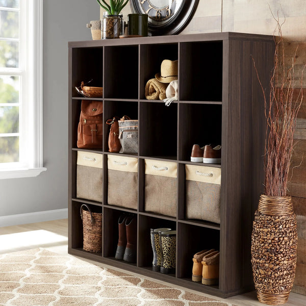 16-Cube Storage Organizer, Tobacco Oak - Puck's