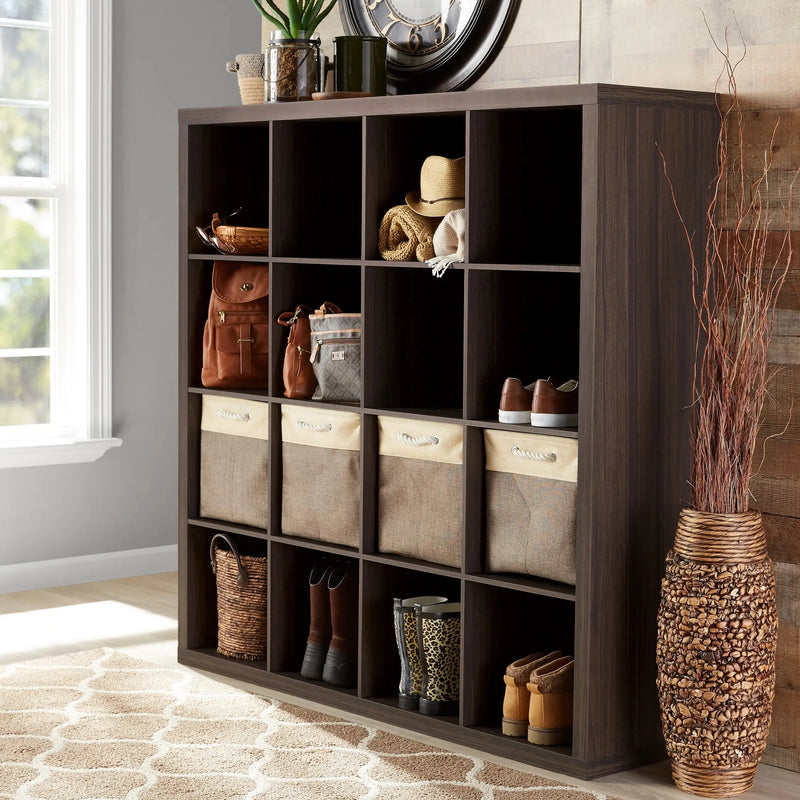 16-Cube Storage Organizer, Tobacco Oak - Puck's