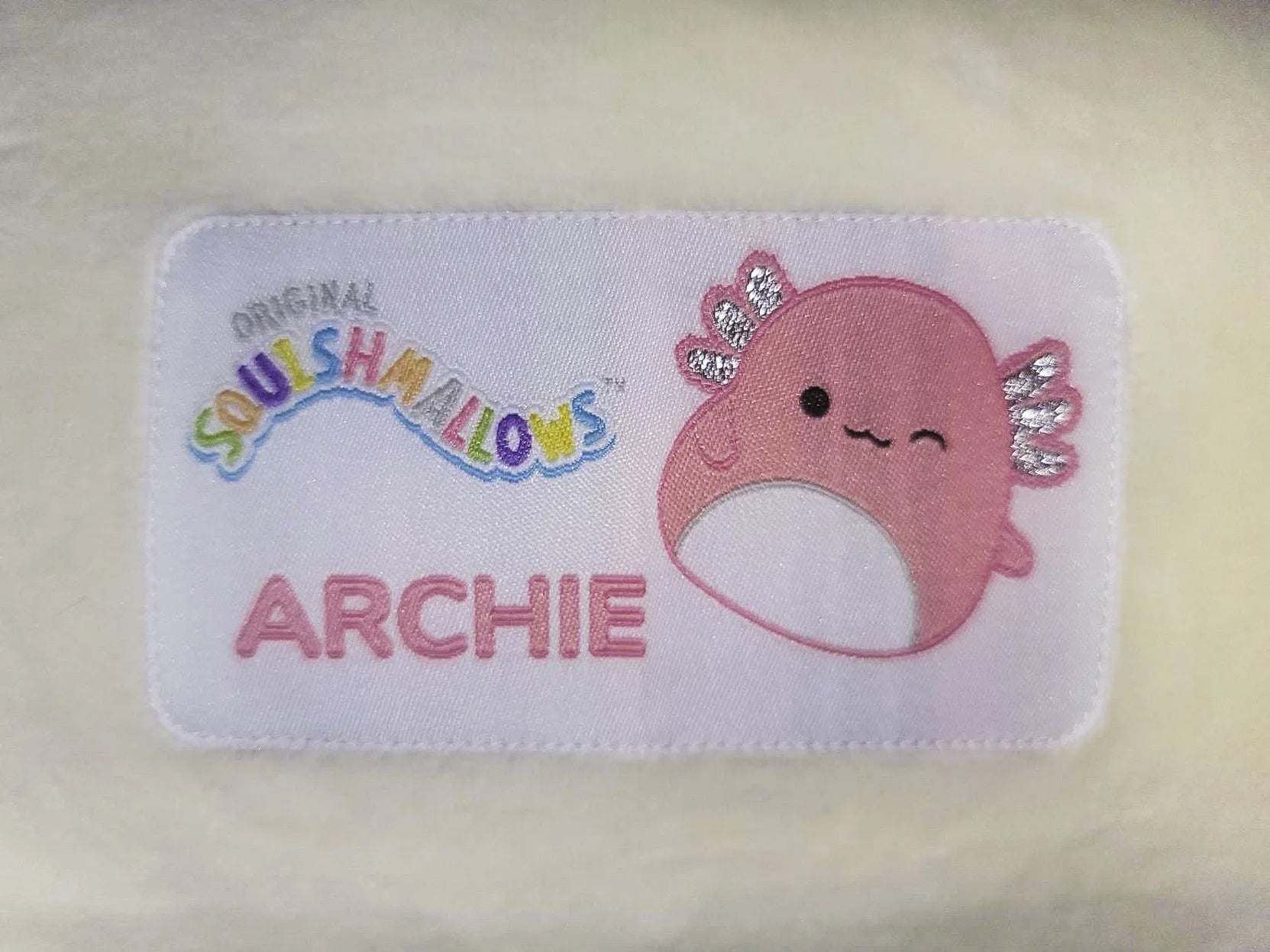 Official Archie Bean Bag Chair - 30 in Wide Kids Squishy Soft Chair, Pink/White - Puck's