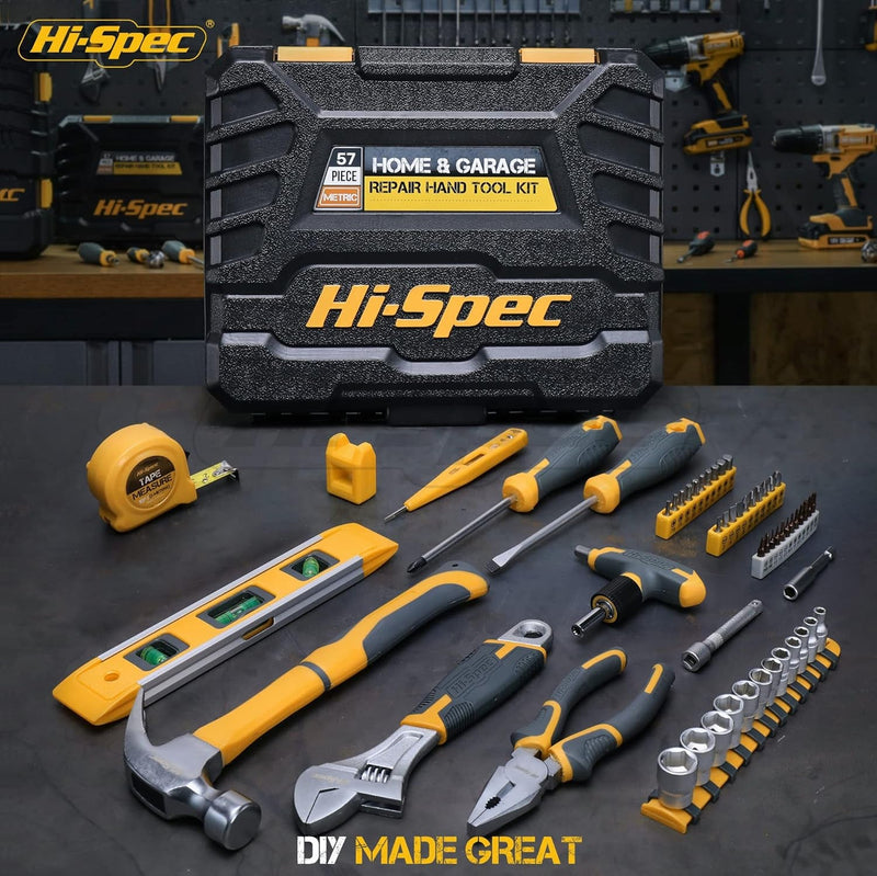 57Pc Household Tool Kit - Home & Garage Mechanics Tool Set - the Complete Tool Box Set for Home Repair - Puck's