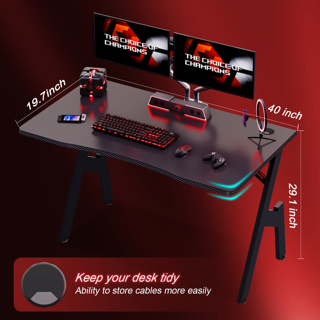 HLDIRECT 32/40/47/55 Inch Gaming Desk Gamer Table Computer Desk PC Workstation - Puck's
