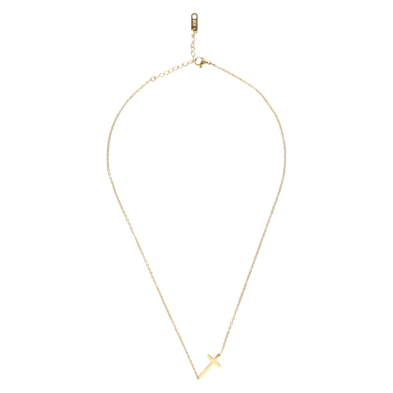 14K Gold Necklace | Gold Plated Cross Pendant Necklace - Puck's