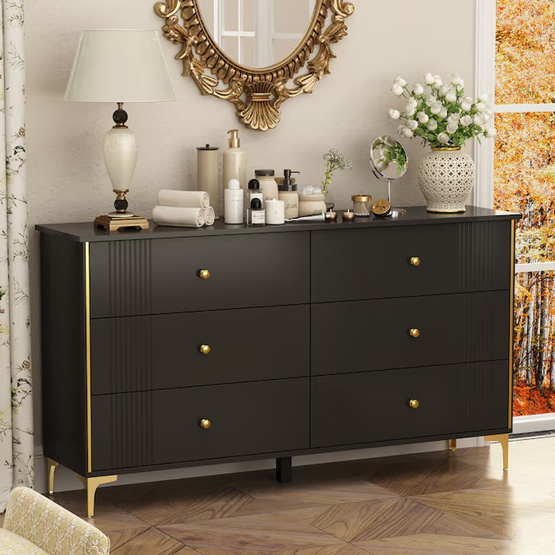 White 6-Drawer Standard Dresser - Puck's