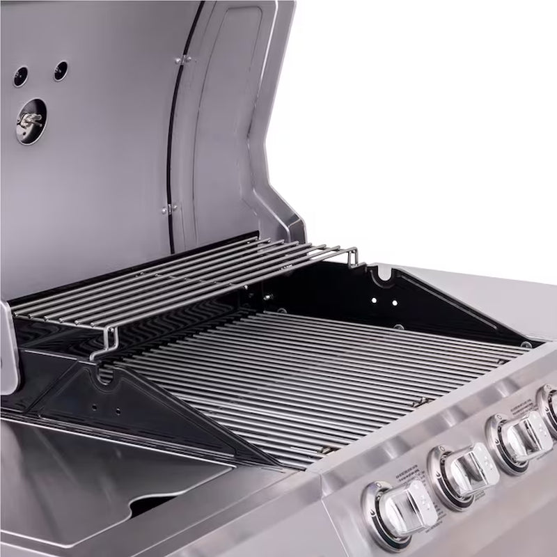 Performance Series Silver 4-Burner Liquid Propane Gas Grill with 1 Side Burner - Puck's