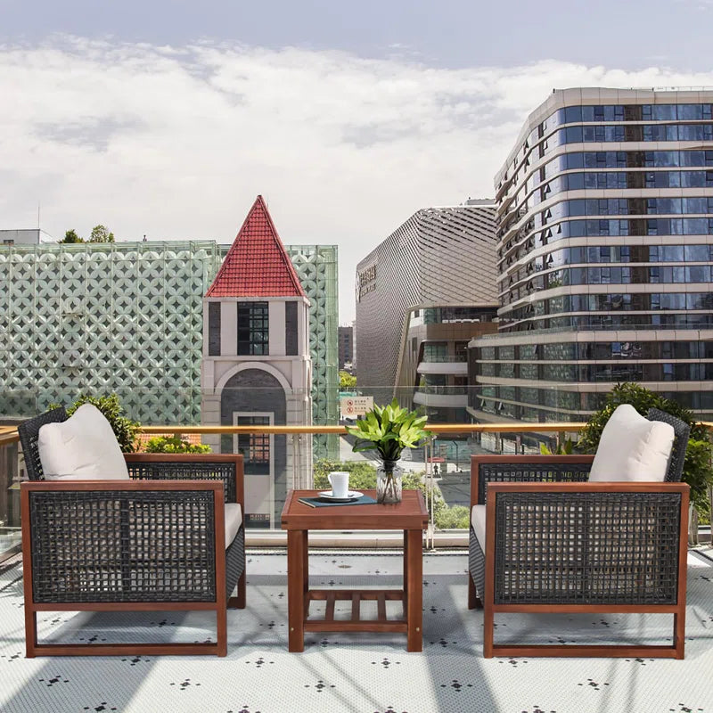 Krawczyk Acacia 2 - Person Patio Conversation Sets with Cushions