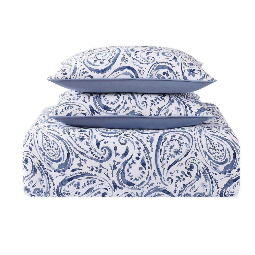 Indienne 3-Piece Blue Queen Comforter Set